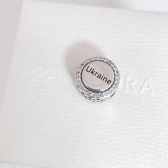 Pandora Ukraine Flag Bead Charm Bracelet Pendant S925 Silver with box - Picture 3 of 8